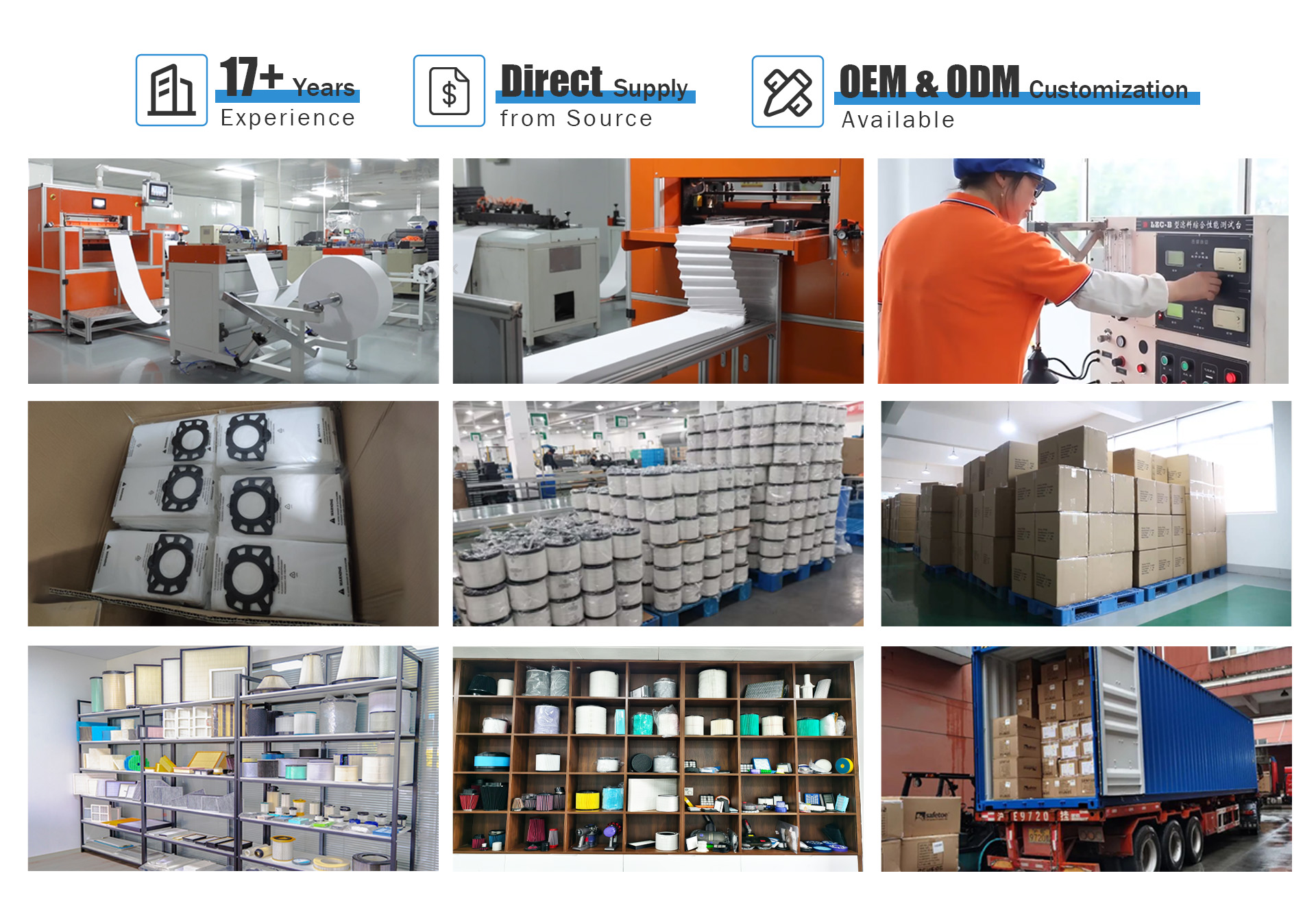 17 years experience filter supplier Blue Sky Filter 17 年经验滤芯供应商蓝宇过滤器材