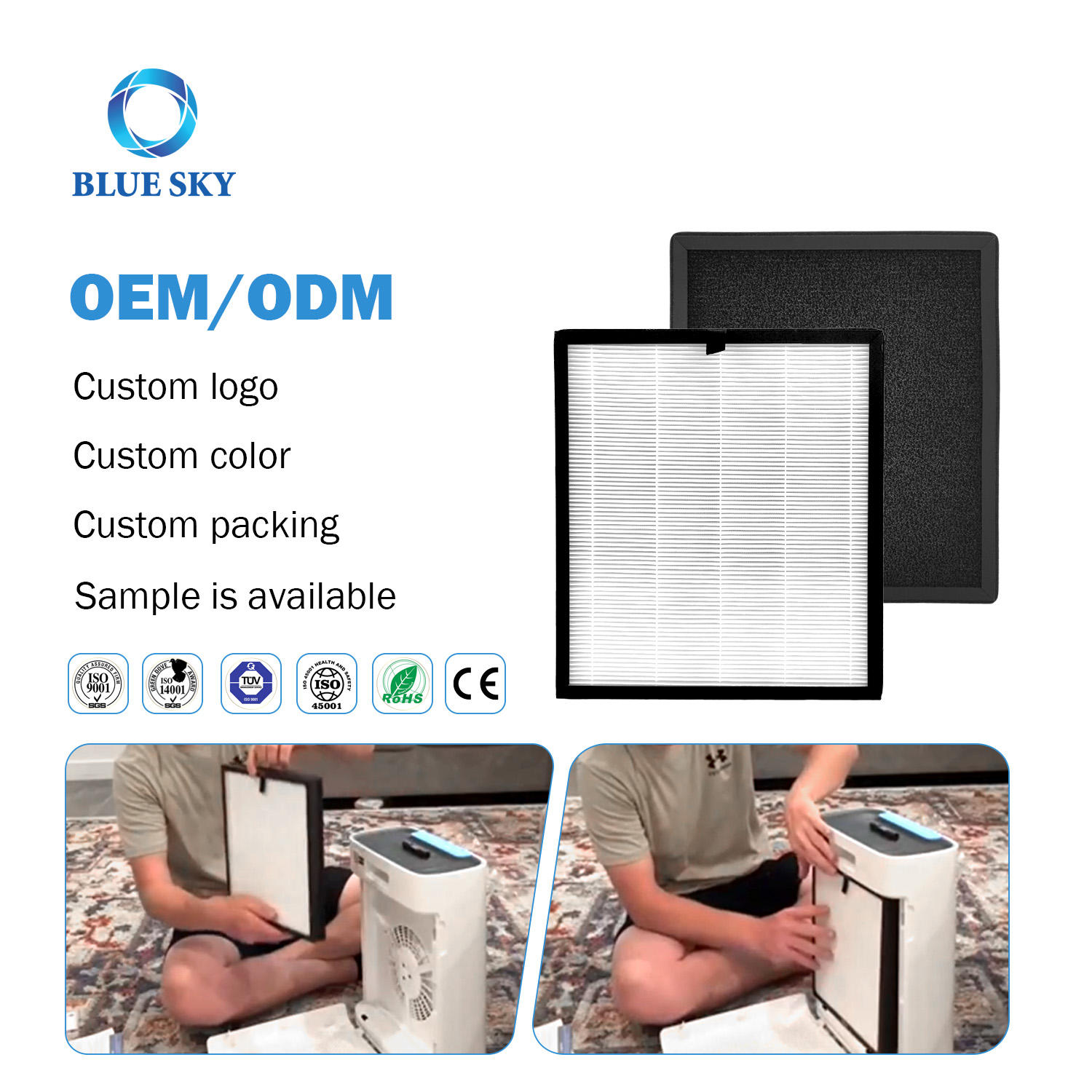 3-in-1 HEPA Activated Carbon Replacement Filter HAP603 Compatible with ECOSELF HAP603 3 合 1 HEPA 活性炭替换过滤器 HAP603 与 ECOSELF HAP603 兼容