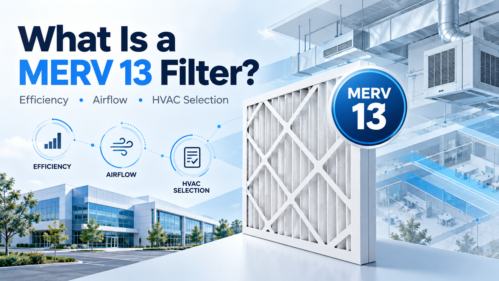 MERV 13 HVAC filter for higher-efficiency air filtration and airflow performance MERV 13 HVAC 滤芯 可实现更高效的空气过滤和气流性能