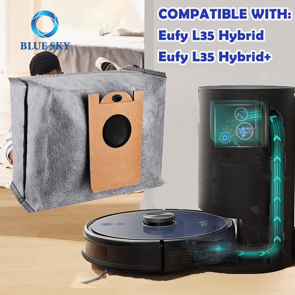 适用于 Eufy Robovac L35 Hybrid 和 Hybrid+ 机器人吸尘器的无纺布集尘袋替换件