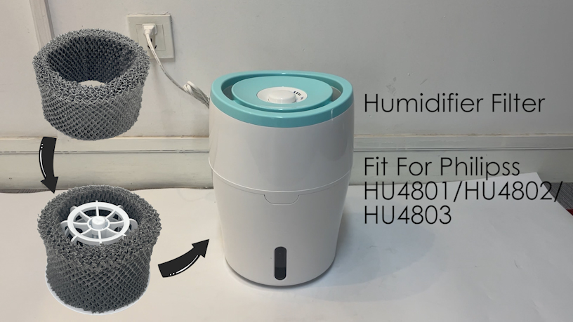 黑色 Hepa 过滤器空气加湿器兼容飞利浦 HU4801 HU4802 HU4803 加湿器零件