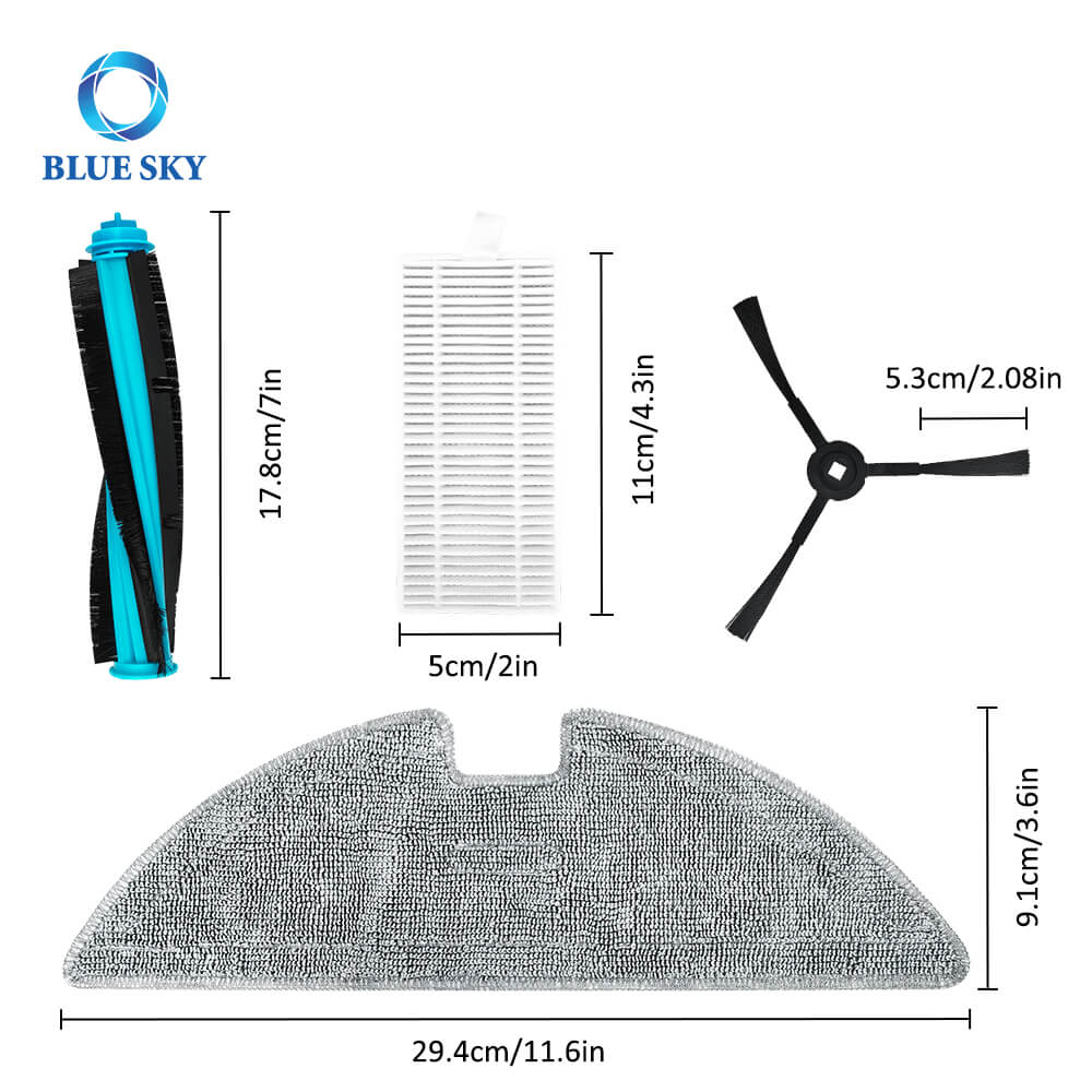 Eufy L35 机器人吸尘器替换零件 RoboVac L35 for Hybrid、L35 for Hybrid+、LR30 for Hybrid+ 吸尘器过滤器、刷子和拖把、吸尘器配件