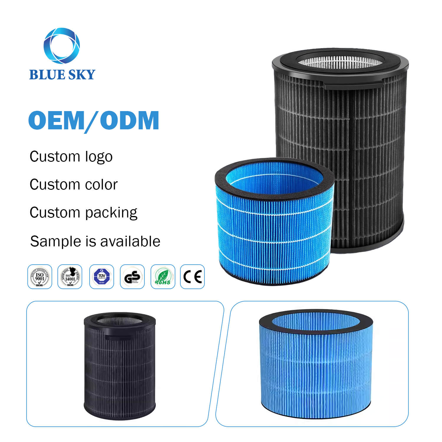 适用于飞利浦空气净化器和加湿器FY3437/FY3455 H13的HEPA高效滤芯