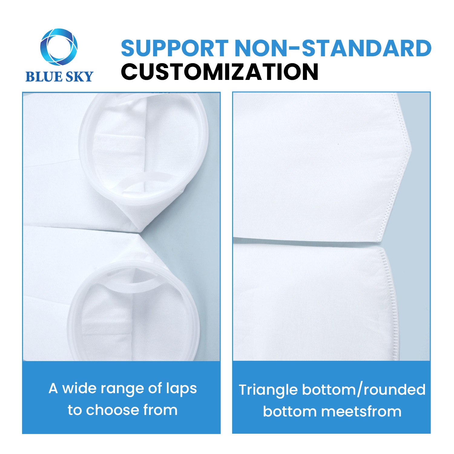 PP PE 液体过滤袋尺寸 1 和尺寸 2 - 工业过滤解决方案 1-200 微米