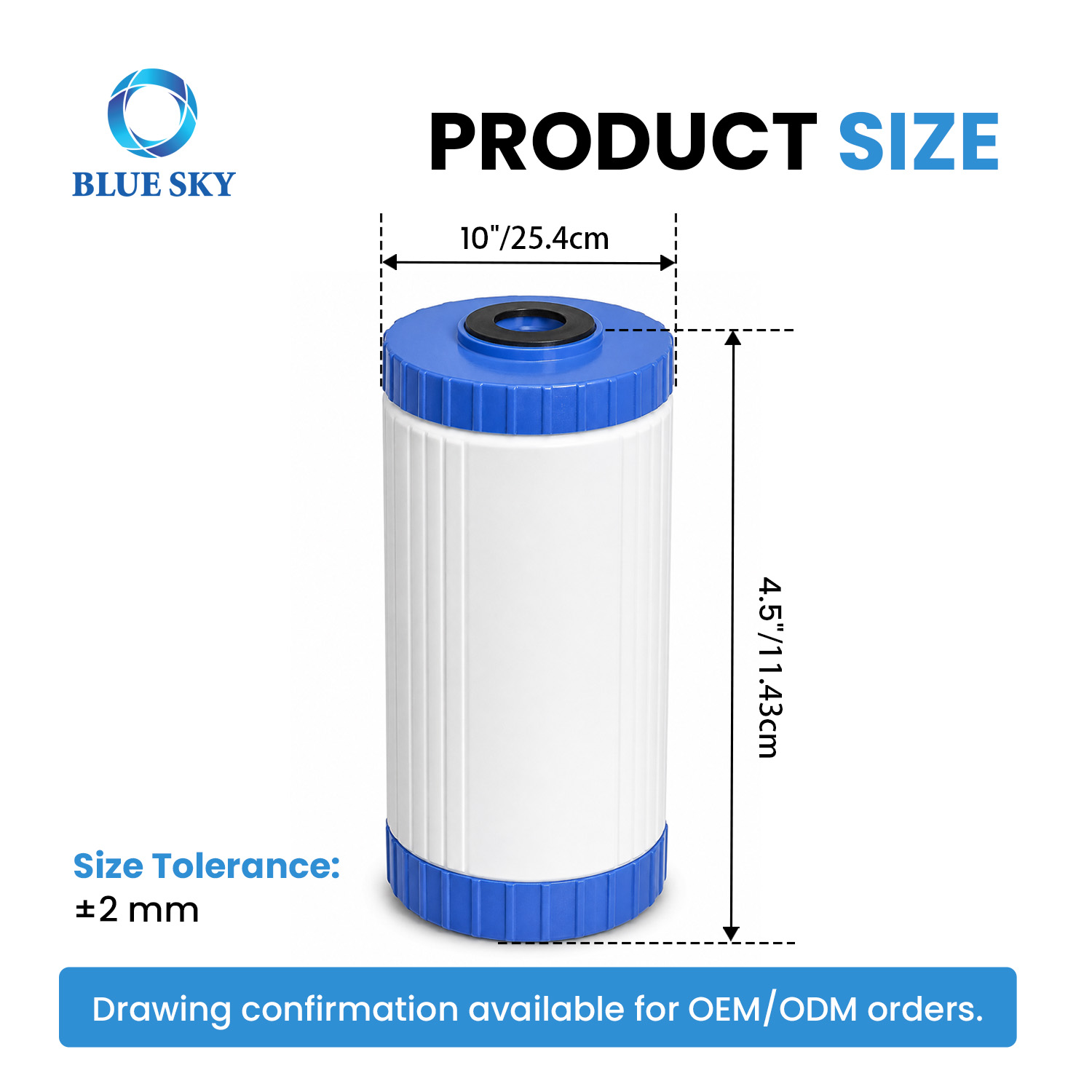 4.5 x 10 可再填充全屋滤水器滤芯，与 Big Blue 外壳兼容