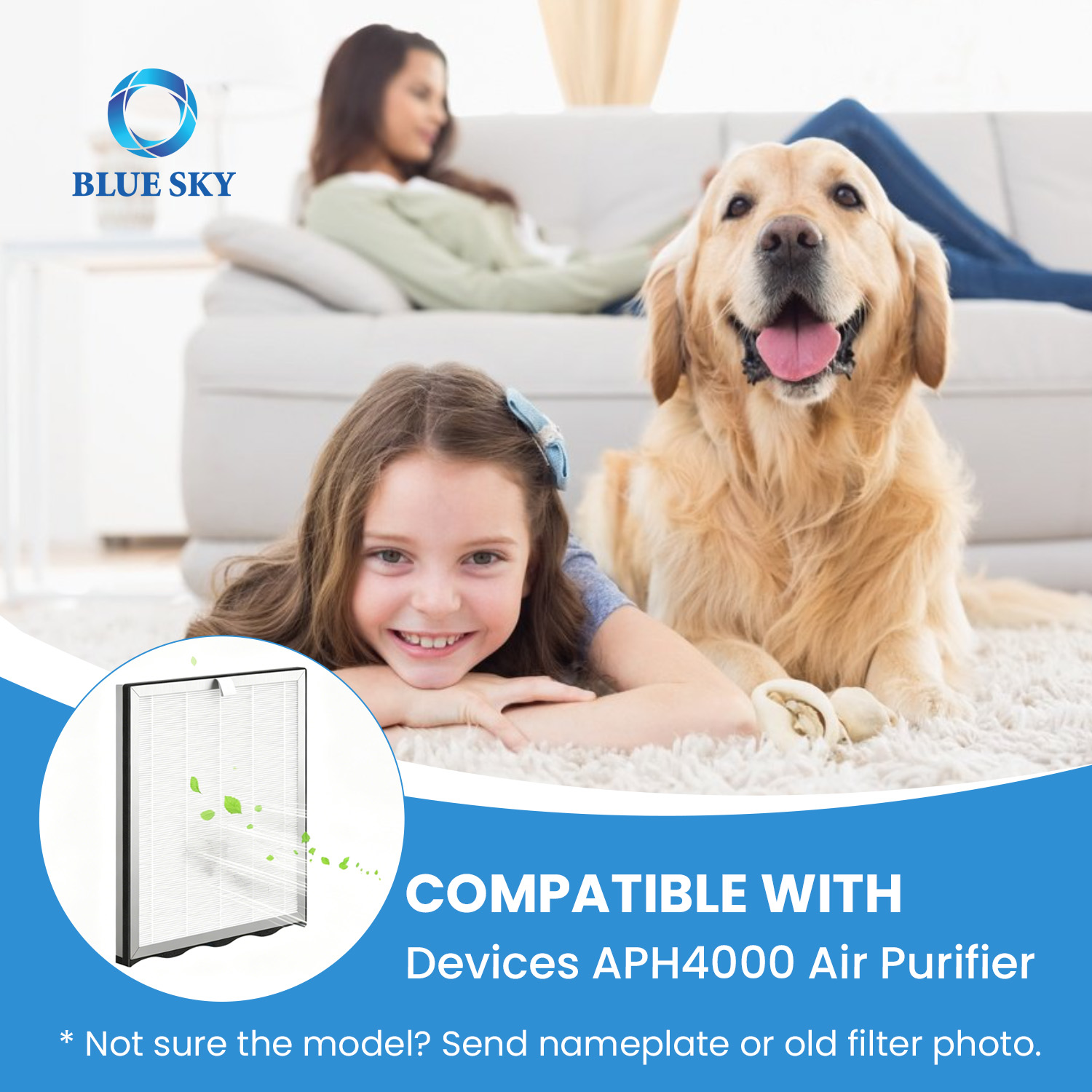 2 合 1 HEPA 活性炭过滤器替换件，与 KNKA APH4000 空气净化器兼容