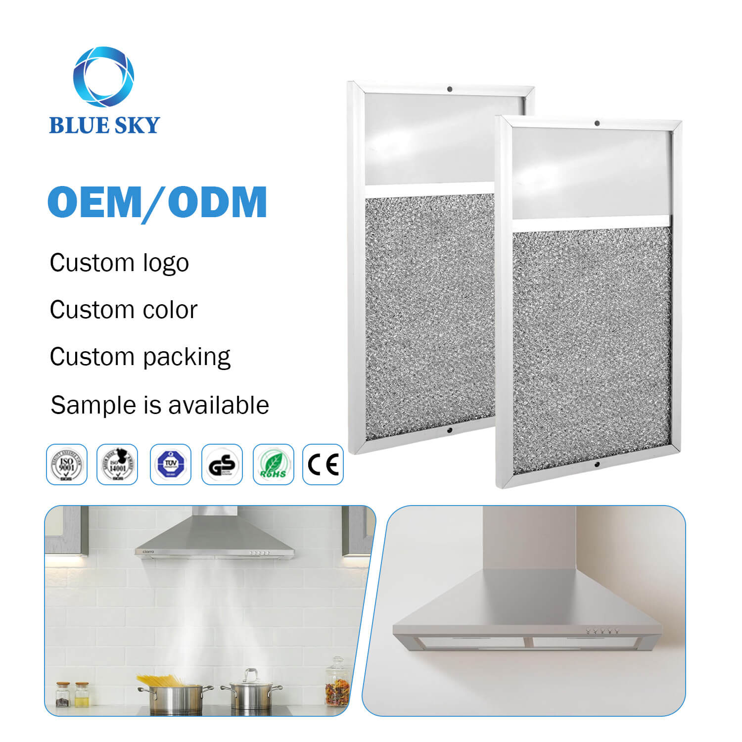 Sr610027 批发烹饪抽油烟机过滤器油脂过滤器，铝网油脂透镜抽油烟机过滤器适用于 Broann R610027