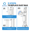 适用于无线棒式真空清洁站的替换集尘袋 - 高效一次性真空集尘袋