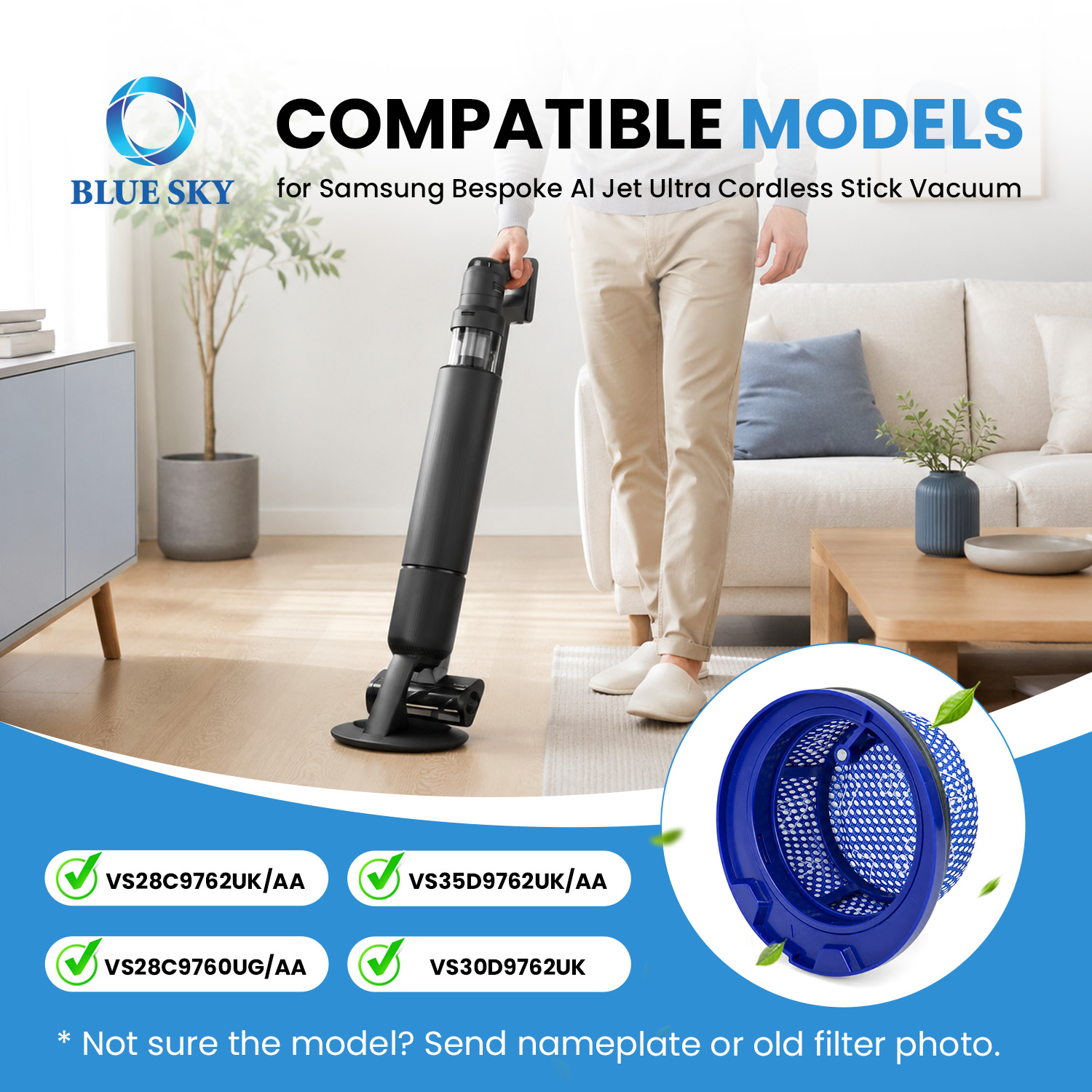 可水洗微型过滤器组件 DJ97-03298A 适合三星 Bespoke Jet AI Cordless 吸尘器s