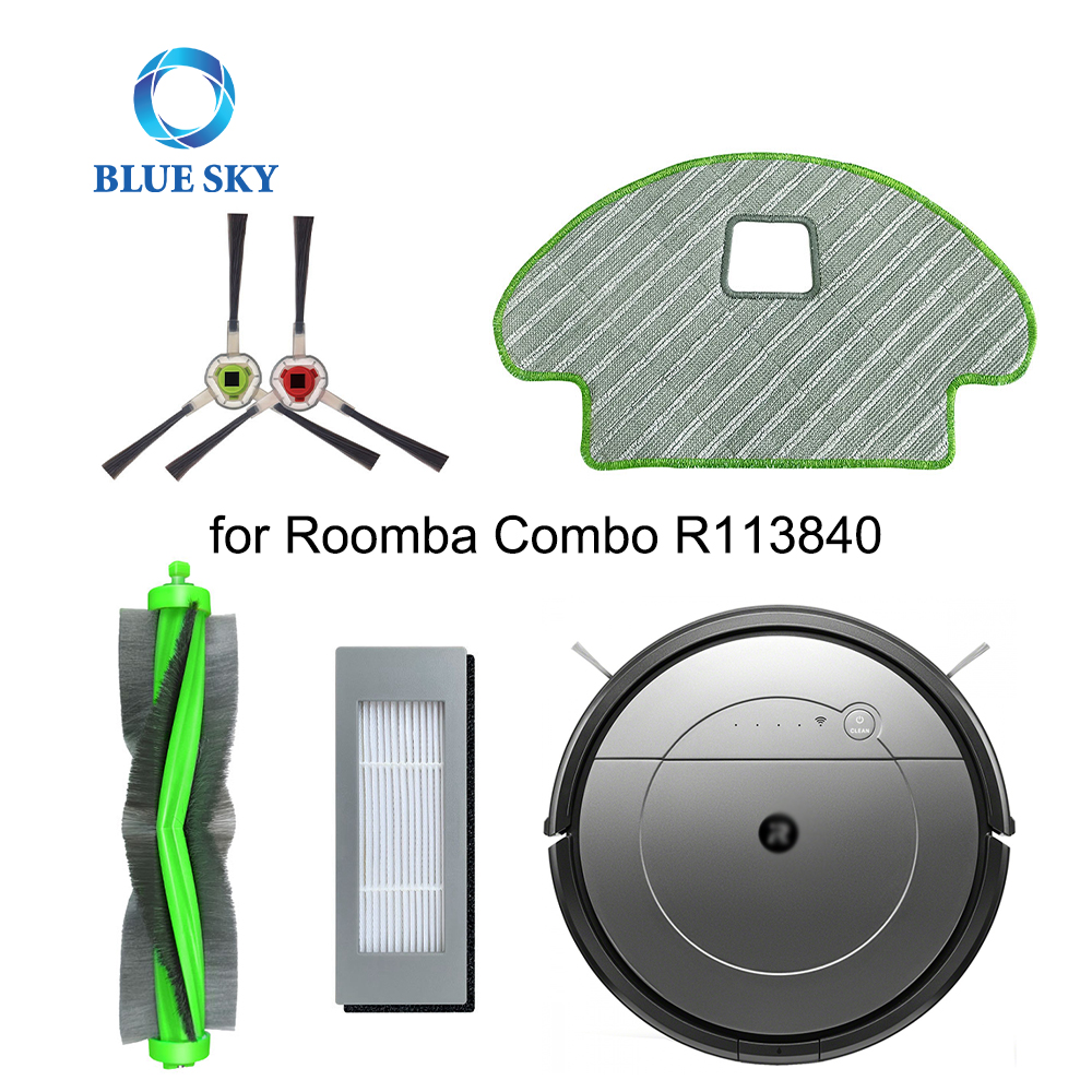 机器人真空吸尘器主侧刷 Hepa 过滤器拖布备件适用于 iRobot Roomba Combo 113 R113840 扫地机配件