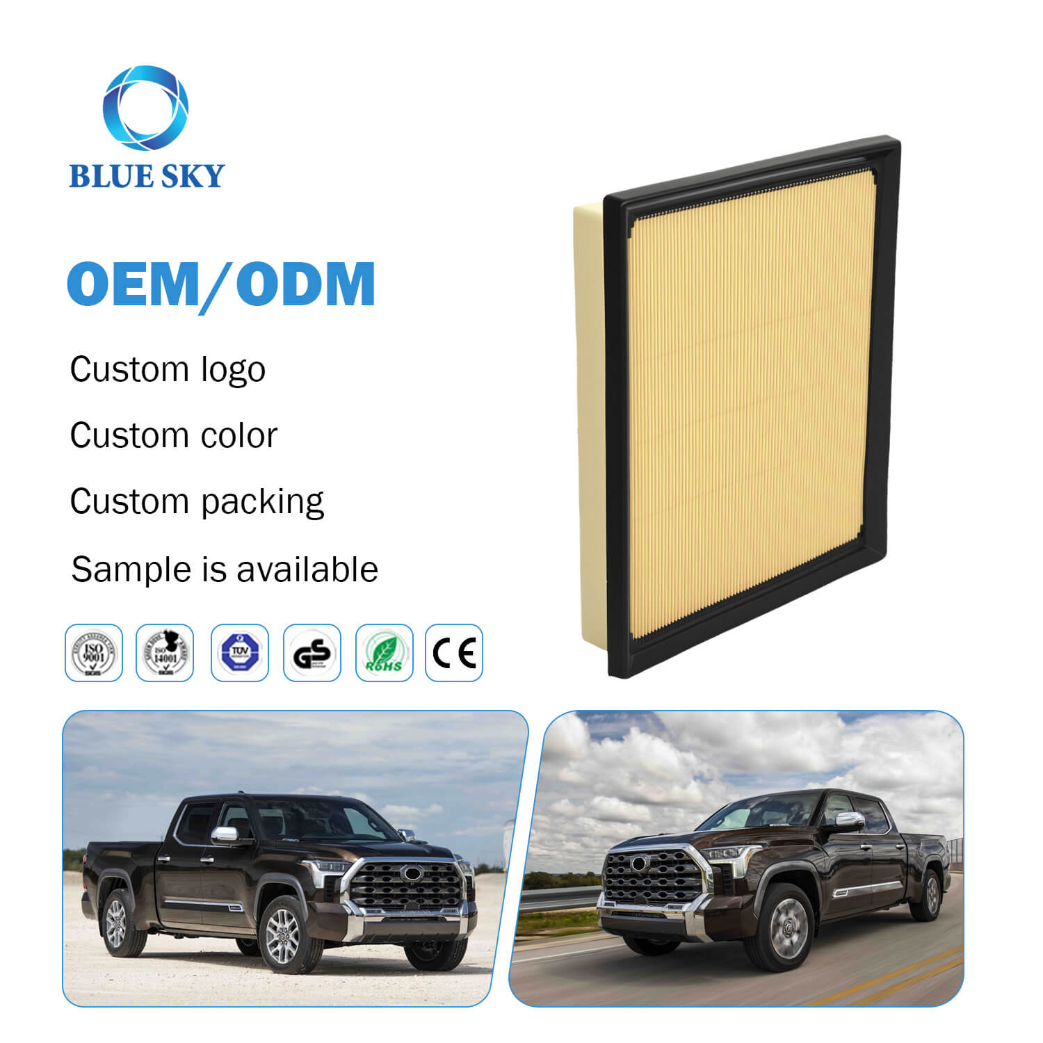 丰田发动机空气滤清器 17801-F4010 替换件 – 高效汽车空气滤清器供应商