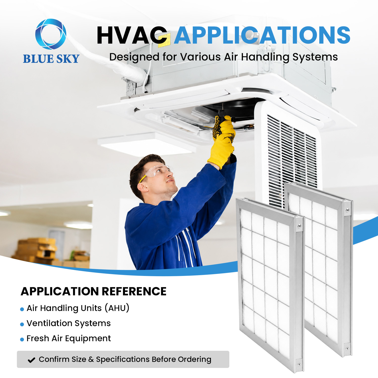 HVAC 铝框平板预过滤器