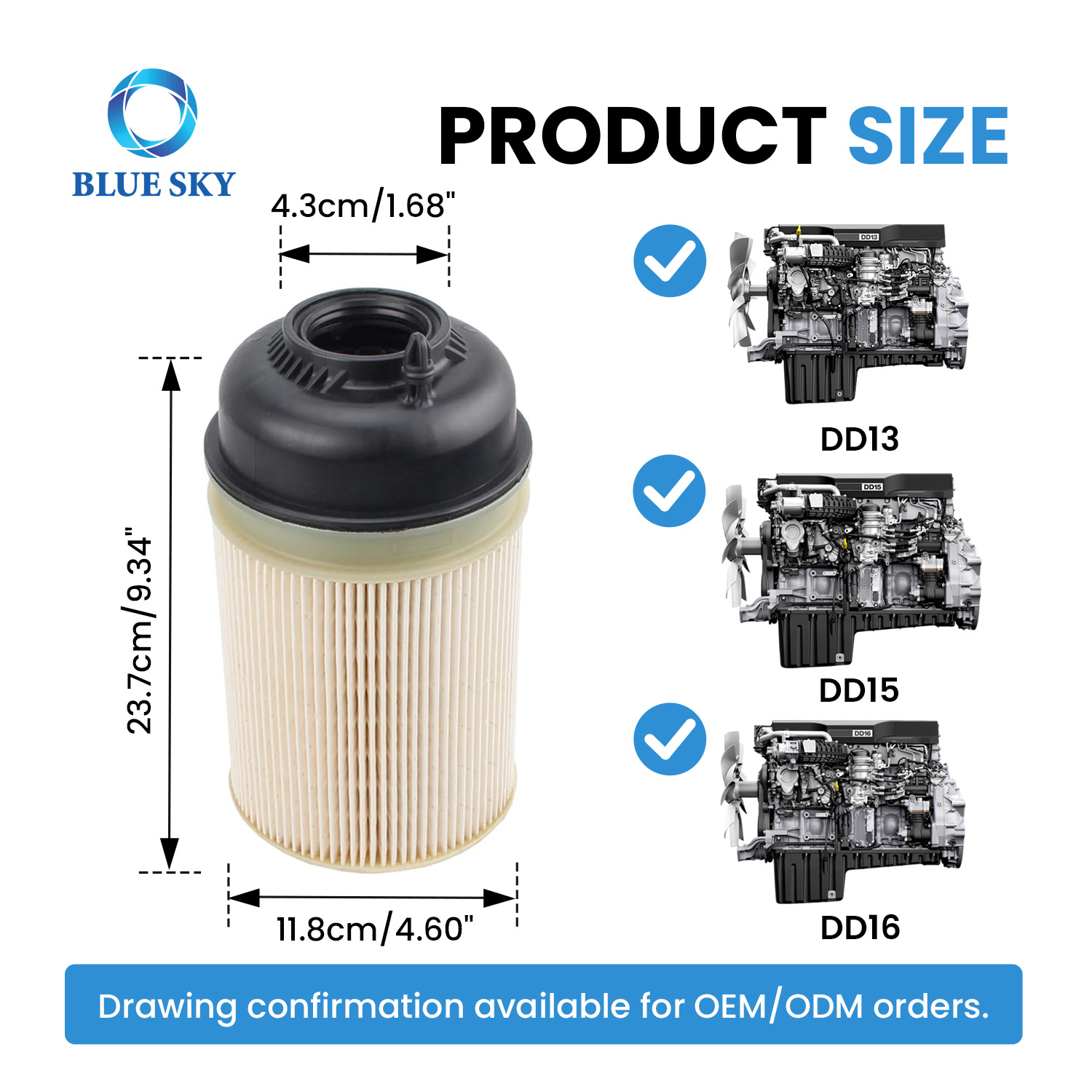 A4720921705 燃油过滤器套件与 O 形圈兼容，用于柴油发动机更换