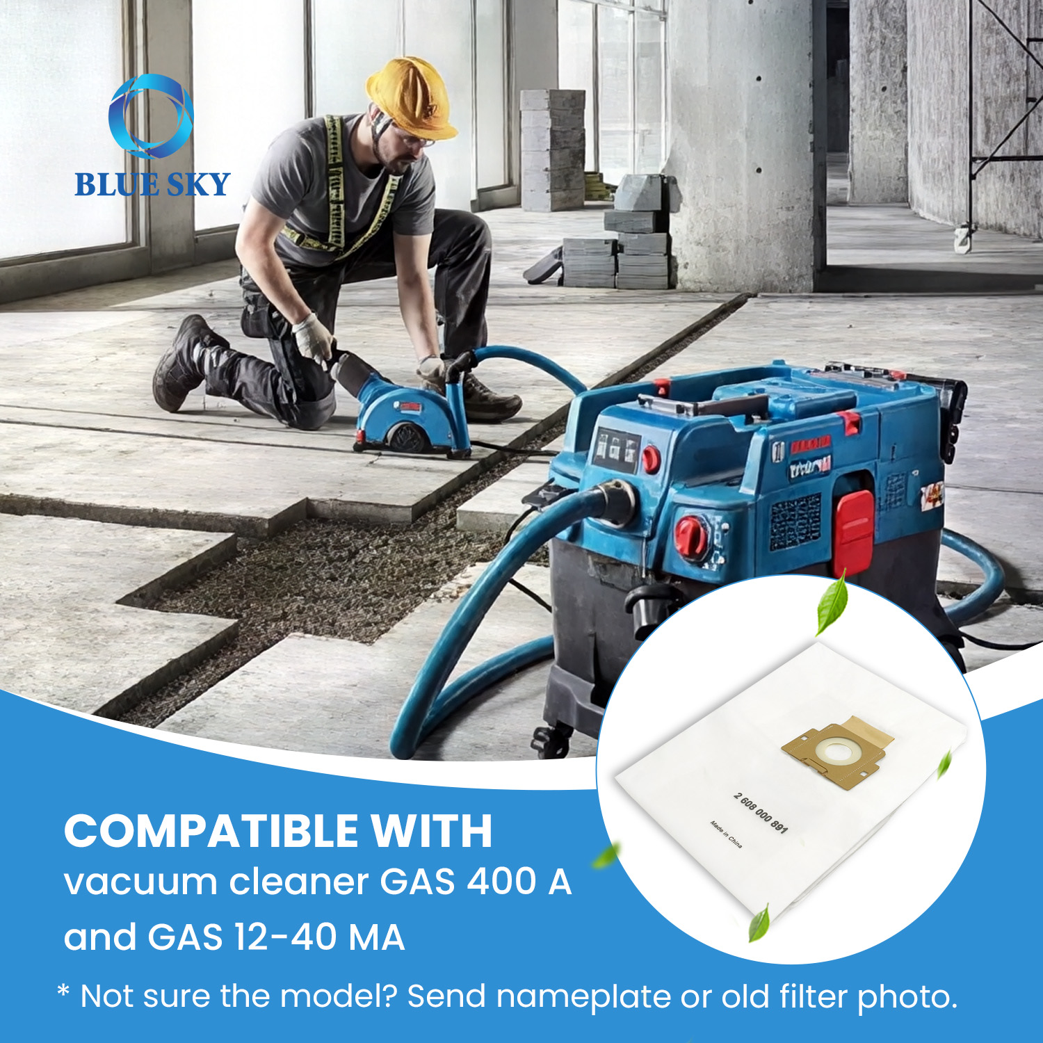 2608000891 兼容博世 GAS 400 A 和 GAS 12-40 MA 工业 吸尘器s