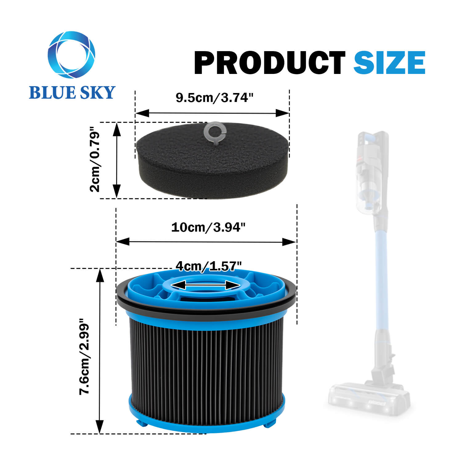 适用于 PowerClean FurGuard 280W 吸尘器 的高效泡沫和 HEPA 替换过滤器 - 工厂直接供应