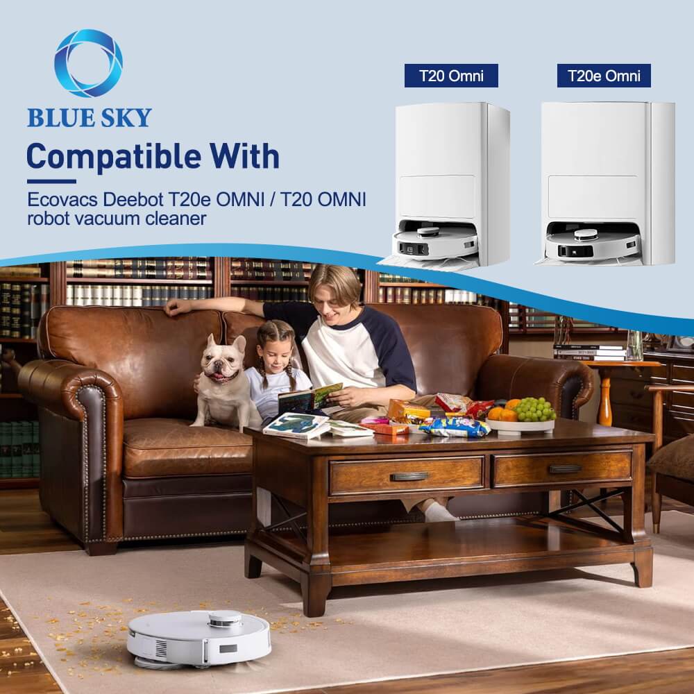 ECOVACS DEEBOT T20 OMNI / T20E OMNI机器人真空吸尘器的替换配件套件 - 滤清器，侧刷，拖把布，灰尘袋