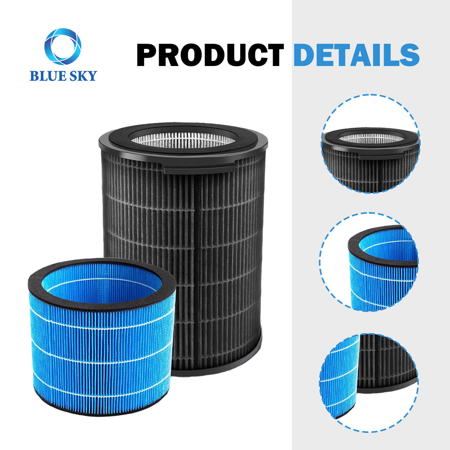 适用于飞利浦空气净化器和加湿器FY3437/FY3455 H13的HEPA高效滤芯产品细节