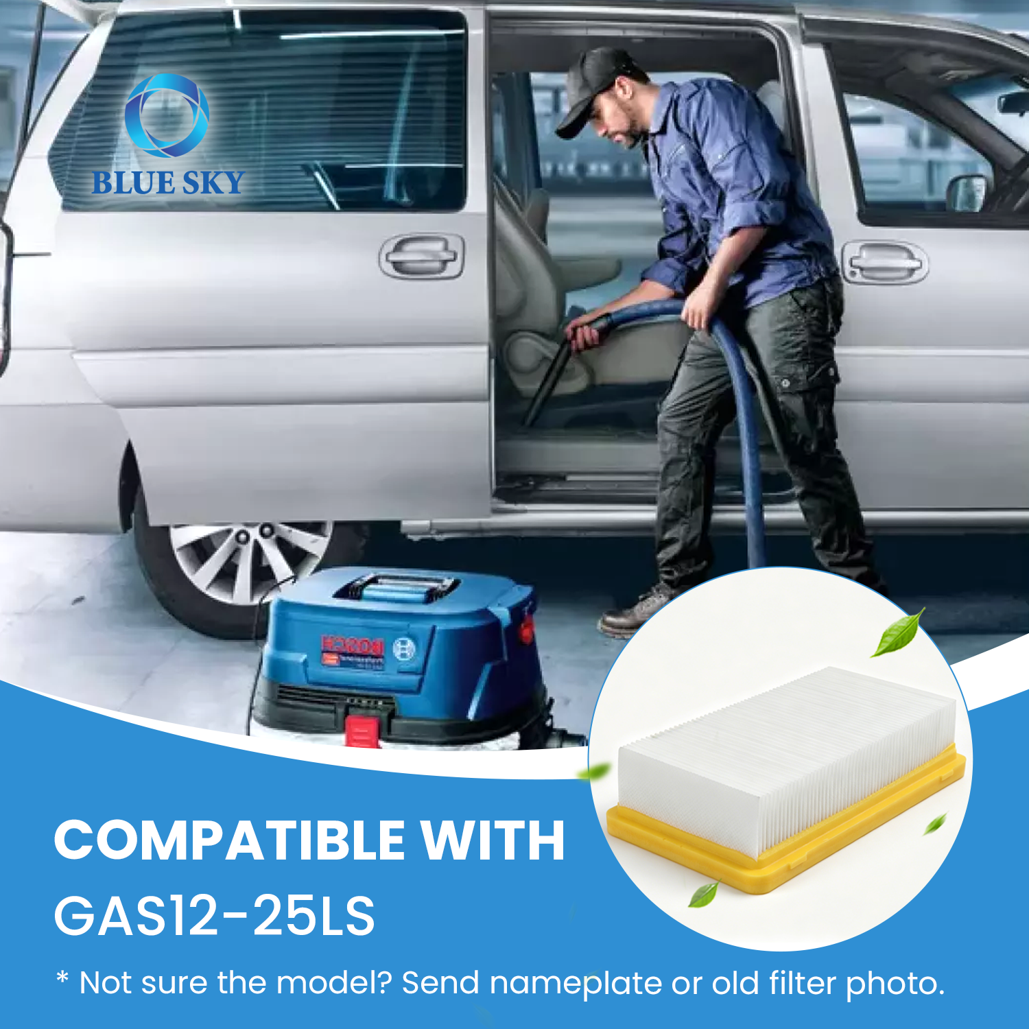 平褶式过滤器替换件 2608001245 适合博世 GAS 12-25 LS