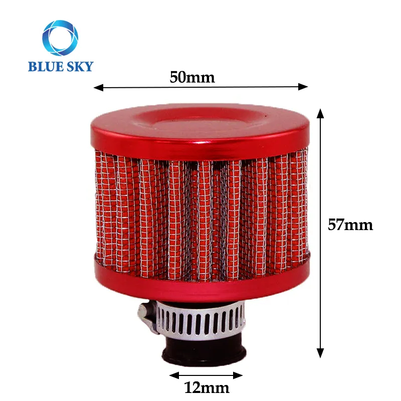 12 毫米空气过滤器 迷你通用红色电机锥冷清洁进气过滤器涡轮通风口呼吸器