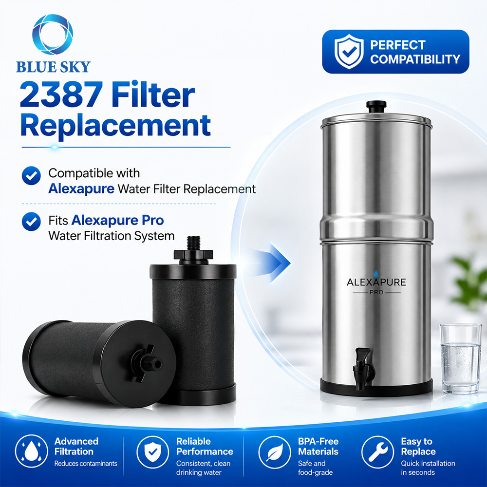 2387 Pro 活性炭水过滤器替换件与 Alexapures Pro 重力供水过滤系统兼容