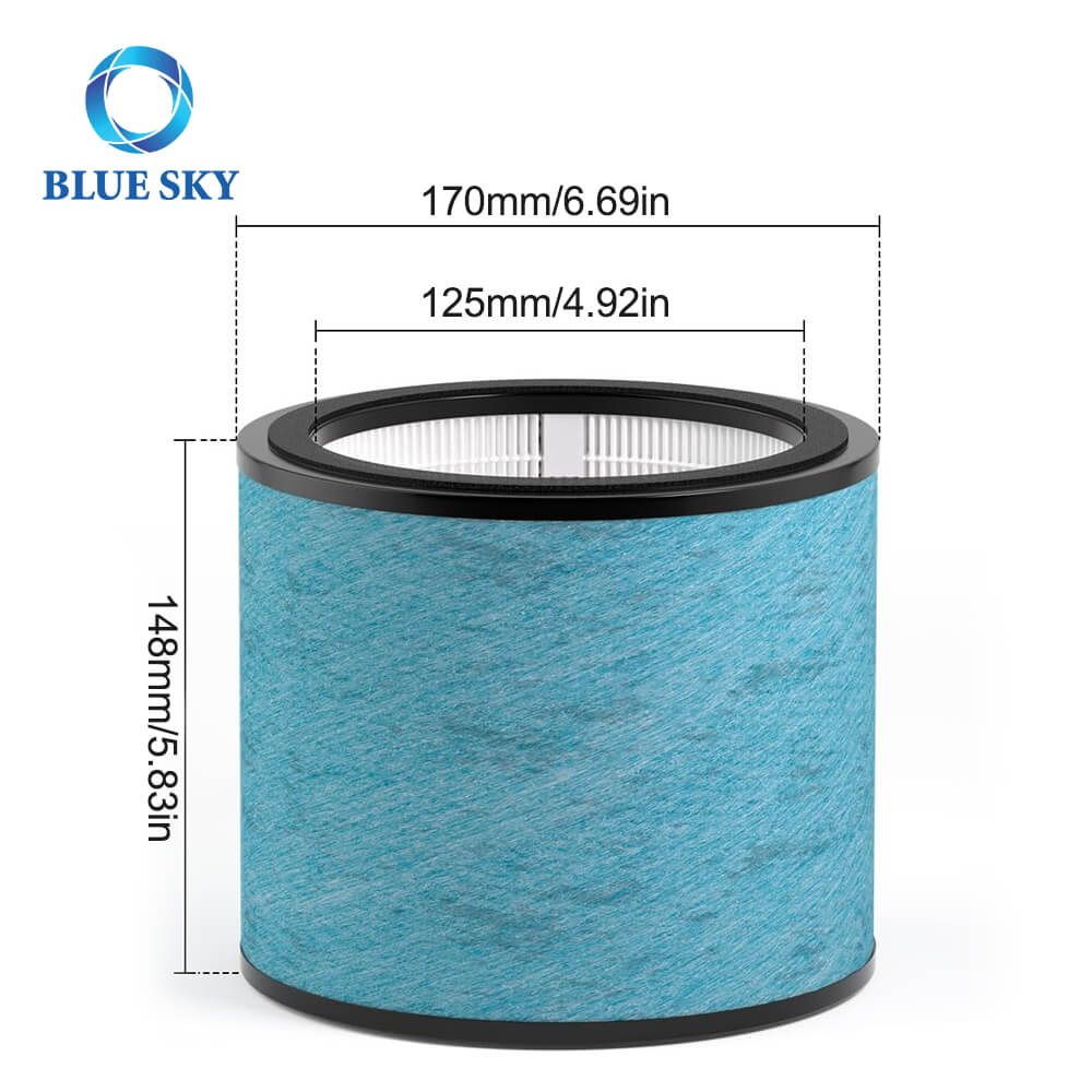 适用于鲨客HP072系列空气净化器的HEPA空气滤芯替换过滤器（型号HP070 / HP071BRN / UA075兼容）尺寸