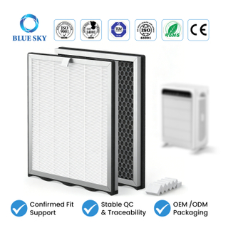 2 合 1 HEPA 活性炭过滤器替换件，与 KNKA APH4000 空气净化器兼容