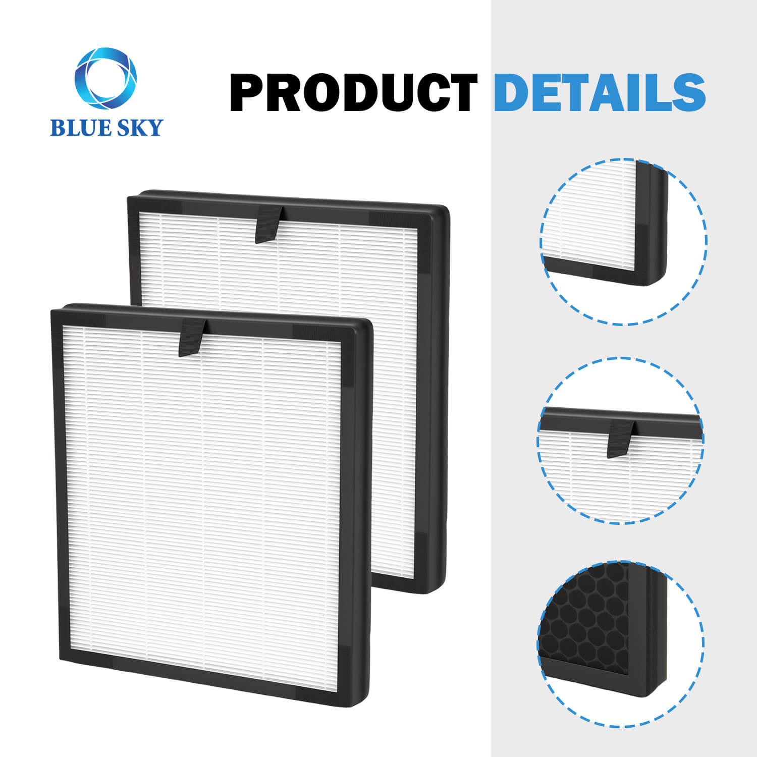 HY4866 H13 HEPA 空气净化器过滤器替换件 - OEM 制造商供应