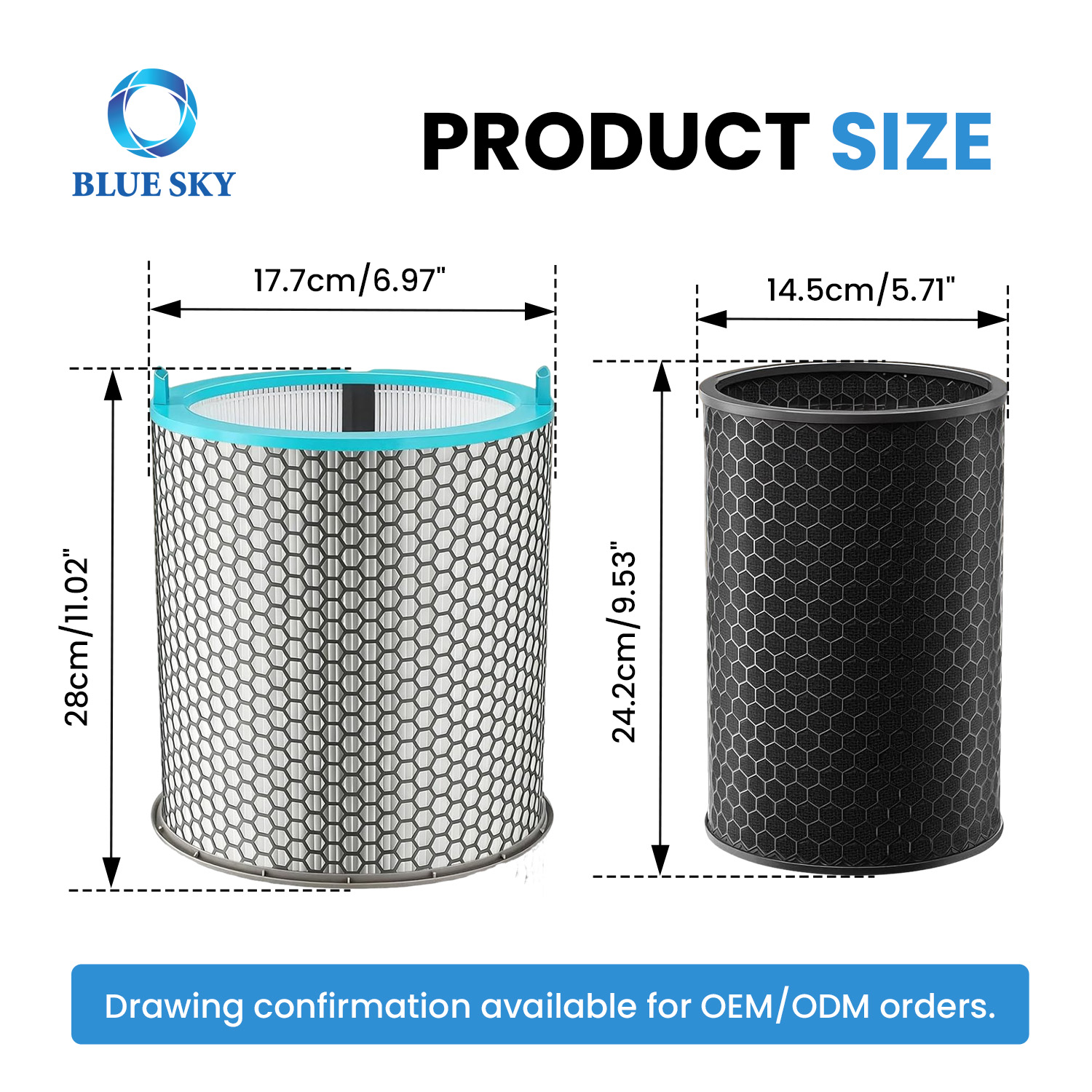 HJ10 HushJet 空气净化器的替换 HEPA 碳过滤器 - 高效三合一空气净化器过滤器
