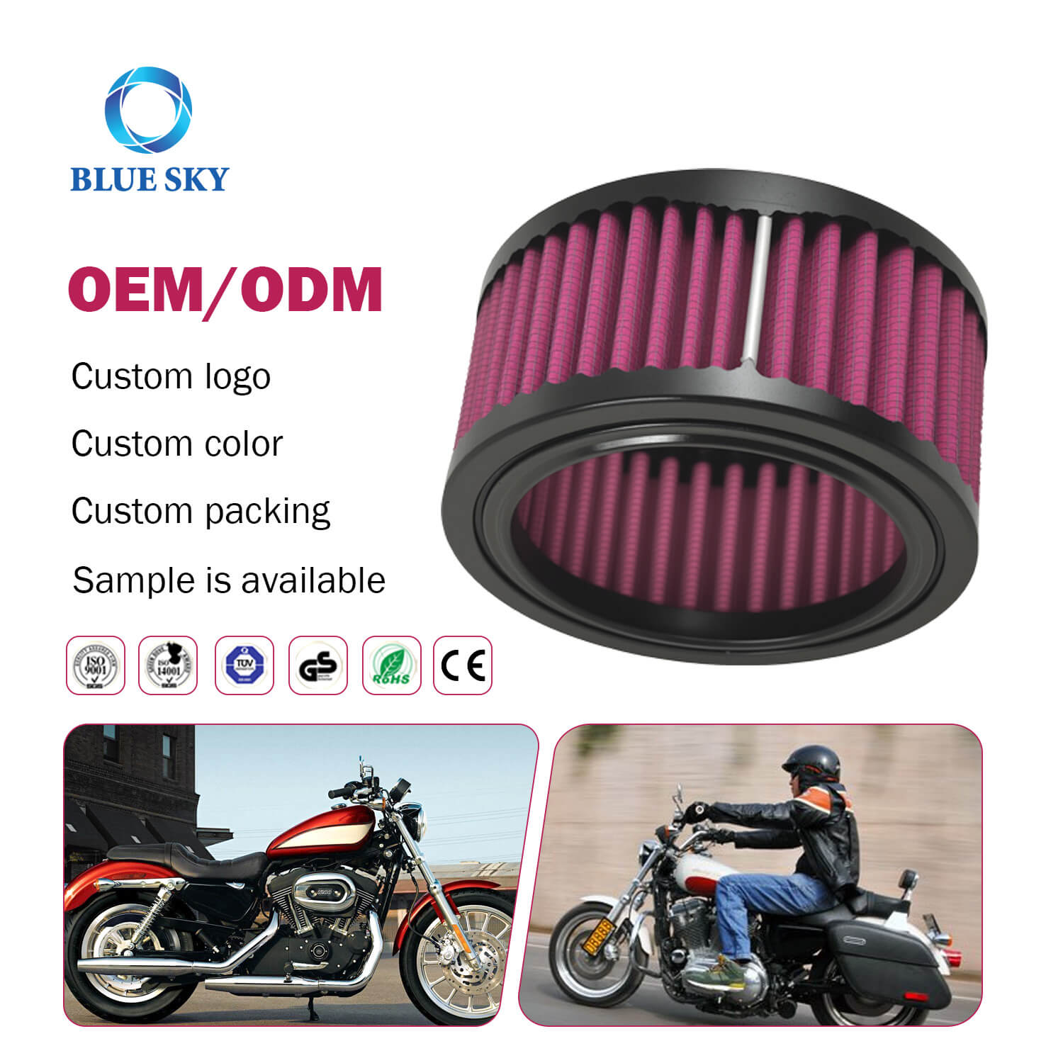 Harley Davidson Sportster的性能空气过滤器883/1200