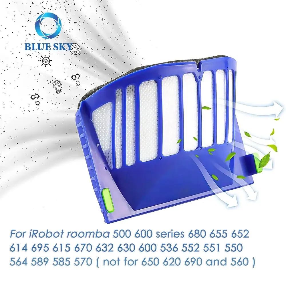 适用于 Irobot Roomba 500 和 600 系列的蓝色真空吸尘器过滤器