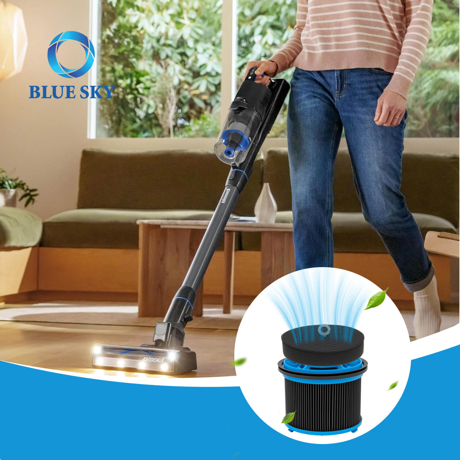 适用于 PowerClean FurGuard 280W 吸尘器 的高效泡沫和 HEPA 替换过滤器 - 工厂直接供应