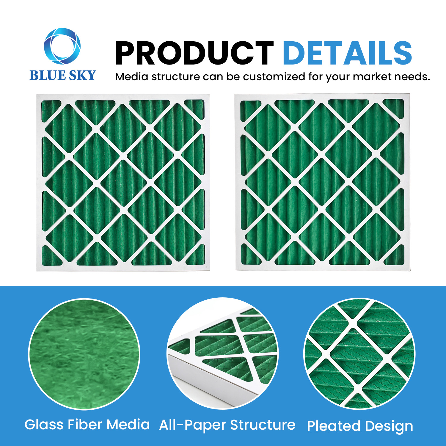 G4 褶皱板空气过滤器 24x24x2 英寸，适用于 HVAC 通风系统 