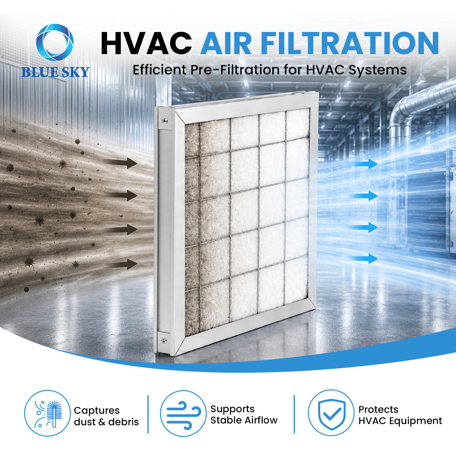 HVAC 铝框平板预过滤器