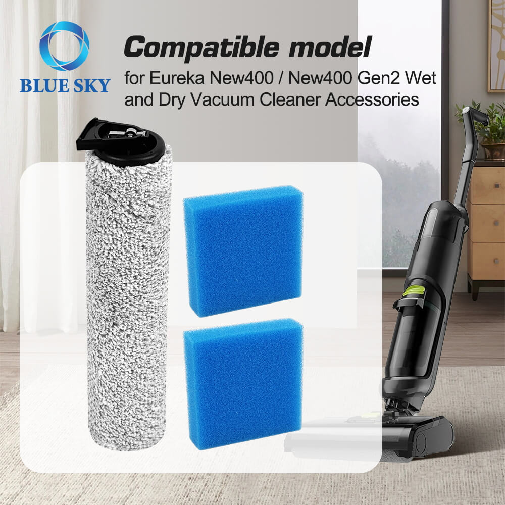 适用于 Eureka New400 / New400 Gen2 湿式和干式的刷辊和过滤器更换套件 吸尘器
