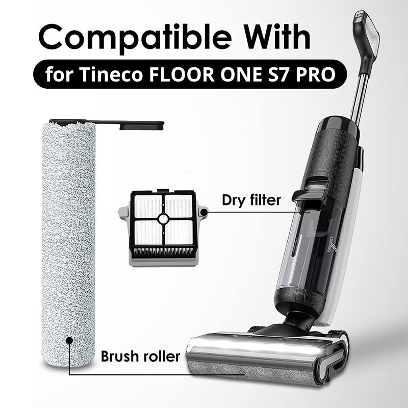 真空吸尘器 HEPA 组件过滤器和刷辊套件与 Tineco Pure ONE S7 PRO 无线干湿吸尘器兼容