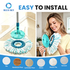圆形超细纤维拖把头替换件适用于 Leifheit Clean Twist Disc Mop M - 2 纤维地板清洁拖把补充装可定制