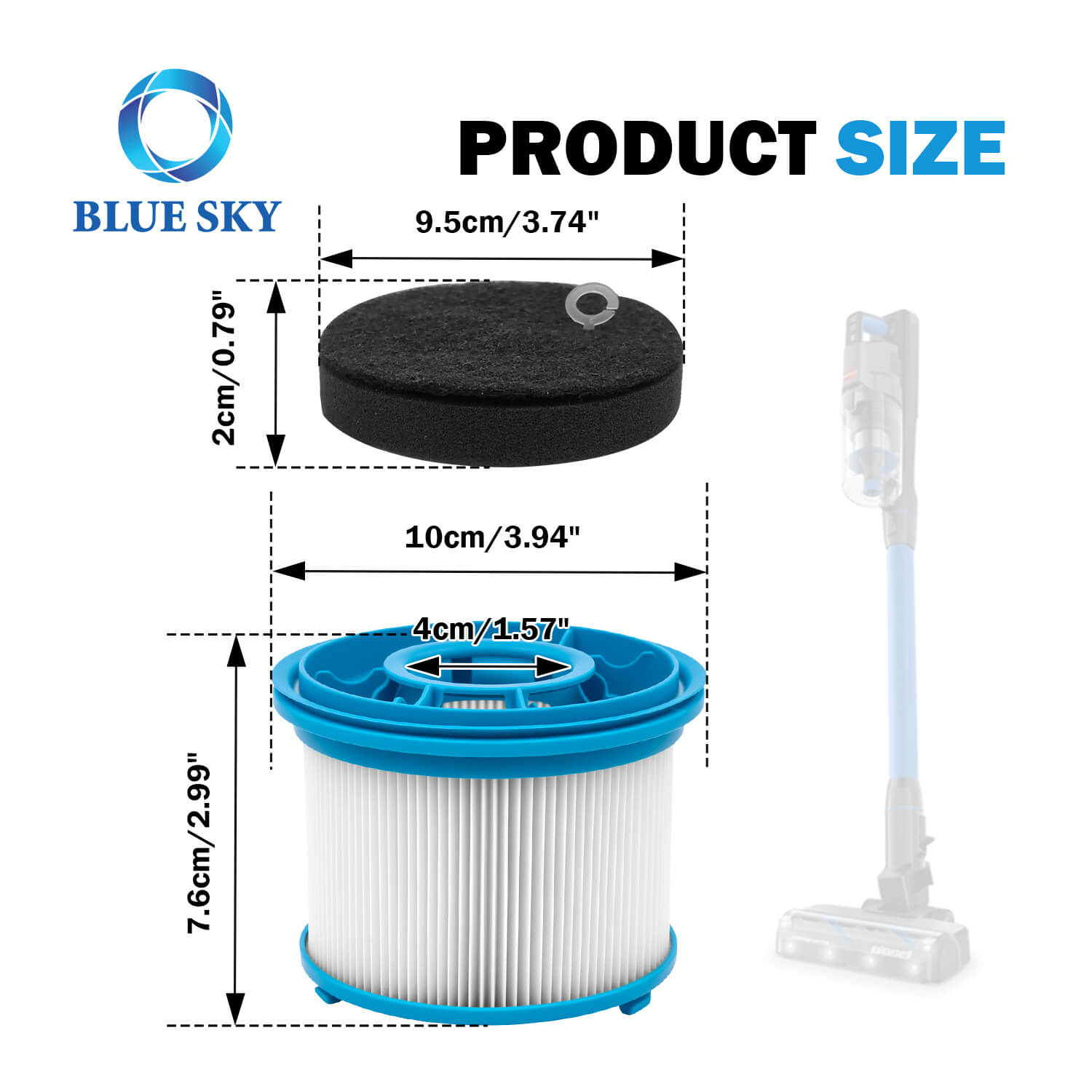 1646969 1646970 HEPA 和泡沫垫替换过滤器，适用于 Bissell PowerClean FurGuard 280W 和 FurFinder 200W 型号 4039 / 4052 吸尘器